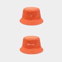 케빈 벙거지패션 스마일 이니셜 앞뒤 자수 접이식 대야모자 남녀 봄여름 아웃도어 선캡입니다.