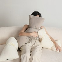 뽀송 오브제 빅 리본 쿠션 매듭쿠션, 55X30cm, 소프트샌드
