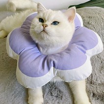 고양이 수술 후 방수 쿠션 꽃모양 넥카라 푸들 애견, 핑크(M)