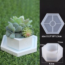 다육이 화분 실리콘 몰드 세트 3-4 개 DIY 핸드메이드 공예 콘크리트 시멘트 점토 거실 장식, 06 Hexagon Set