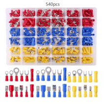 1200pcs 540pcs 480pcs 400pcs 터미널 압착단자 링단자 와이 세트 링타입 전선터미널 케이블 작업 슬리브 마운트 총알 배선 전선 링단자 와이단자 TAB REC, 03. 터미널540pcs세트