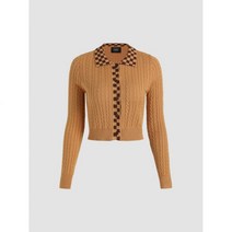 샵사이다 CIDER Check Trim Knit Top 562298