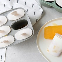 바른상점 실리콘 아이스크림틀 아이스 얼음 트레이 얼음틀 몰드 6구 3color, 그린