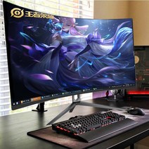 게임용모니터 32인치 커브드 디스플레이 모니터, 19인치 OVG+HDMI