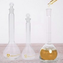 투명 유리 부피 플라스크 제품 실험실 화학 용품 50/100ML 마개 포함, 100 미리리터