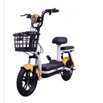 최신형 전기 자전거 전동 14인치 48V 추가요금없음 출퇴근 등하원, 딥 옐로우