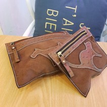 로스킨 가죽공예 여행용파우치반제품DIY(소가죽) DIY 패키지, 민자 검정, 1개