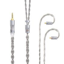 Kinboofi 8 코어 실버 도금 구리 및 고순도 하이브리드 브레이드 인이어 폰 케이블 (MMCX 2.5mm 플러그)., MMCX 2.5
