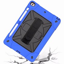 보조배터리 IPad 9th 8th 7th 10 2 10.2 A2197 A2429 A2603 어깨 스트랩 태블릿 TPU 실리콘 PC 스탠드 Fundas, [02] dark blue black