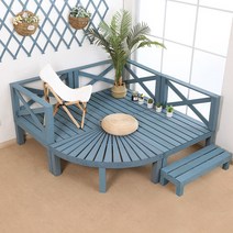 평상마루 조립식 야외 테이블 평상 옥상 단독주택, 정방형테라스길이90x너비90x높이40cm블루