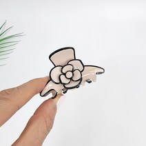 시크몽 프랑스핀 파스텔톤 러블리 동백꽃 6.5 cm 반묶음 헤어 집게핀