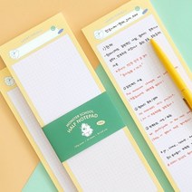 메모패드) (B5하프 하프 노트패드 몬스터 2분의1 스쿨 섹션노트패드 메모패드, 라인오렌지