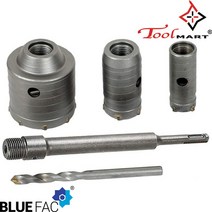 블루팩 SDS PLUS BSH-4P 콘크리트홀쏘세트 툴마트, BSH-4P SDS콘크리트홀쏘세트