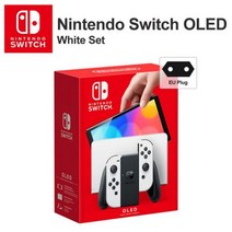 스위치 OLED 콘솔 TV 탁상 및 휴대용 게임 모드 지지대 7 인치 스크린 다중 색상 에디션, CHINA, OLED White-EU Plug