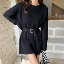 [레티고] 루즈핏 심플 스트랩 니트 원피스