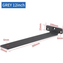 무지주 선반 브라켓 앵커 슬리브 나사 블랙 화이트 gery와 2pcs 헤비 듀티 은폐 부동 벽 선반 브래킷 지원, 그레이 12인치