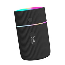 220ml 공기 가습기 USB 디퓨저 LED 야간 조명 분무기 저소음 전기 안개 제조기 분무기 공급 핑크, Black