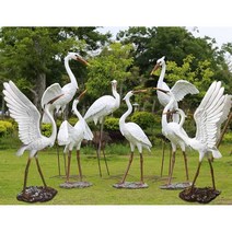 두루미 조각상 연못 학 대형 장식 인테리어 소품 호수