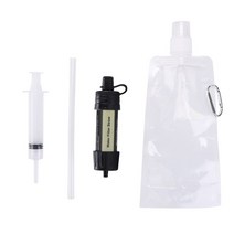 정수기 물 여과 시스템 캠핑 정화 물 필터 빨대 여행 생존 응급 필터 정수기, [02] Black