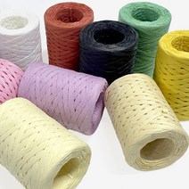 칼라 라피아끈 포장용 종이끈 (5mm)100m, 롤, 11노랑