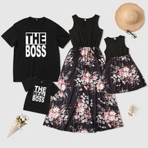 모녀 원피스 시밀러 엄마딸 맘 커플 룩 여름 엄마와 딸 드레스 패치 워크 꽃 긴 나 옷 가족 모양