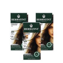 허바틴트 다크 블론드 Herbatint Permanent Haircolor Gel 6N Dark Blonde 135ml, 3팩