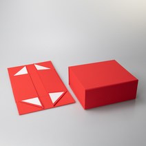 선물상자 박스 블랙 자석 싸바리, 20x18x18cm, Red