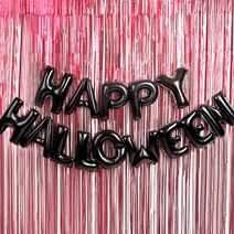 (주)파티해 은박풍선 커튼세트 (HAPPY HALLOWEEN), 블랙, 1세트