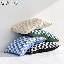 무드 체커보드 항균 먼지없는 스트라이프 베개커버 50*70