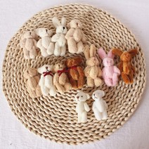 꽈배기쿠션 6개/몫 곰 인형 봉제 작은 미니 장난감 6CM 선물 생일 웨딩 파티 장식, 02 6cm_01 random color