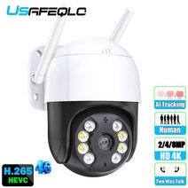 가정용CCTV 실외용 초고화질 CCTV PTZ IP 카메라 AI 자동 추적 무선 야외 IR 비디오 홈 보안 8MP 4MP 4G T, 4.4G 4MP NO CARD
