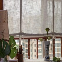 로만쉐이드 블라인드 그물 자수 암막커튼 문학 예술 레이스 커튼 솔리드 컬러 북유럽 음영 스튜디오 연구 장식 코튼 린넨 리프팅 로마 롤링