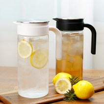 미소 내열유리 냉장고물병 1400ml, 블랙