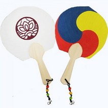 1+1 (OR) 전통한지부채 잎문양 태극부채, 9개