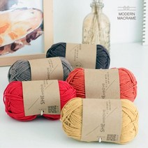 마크라메 코바늘실 2mm 32컬러 뜨개실 코바늘 뜨기 재료, 코바늘실 2mm (5.크림레몬)