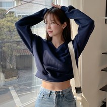 바잉몰 여성 마이템 브이넥 크롭 맨투맨 -5color