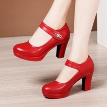 후아나야 여성힐 여름 샌들 통굽 가보시 스트랩 샌들힐 8cm