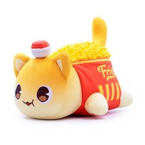 인형 Meemeow Aphmau 플러시 Meemeows 음식 고양이 Plushie Bunle Ahpmau 프렌치 프라이 버거 베개 완구 Kawaii Cute Plushy Cats, [03] French Fry