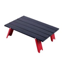 미니 알루미늄 합금 작은 접는 테이블 초경량 휴대용 접는 테이블 캠핑 피크닉 낮은 테이블, 검정