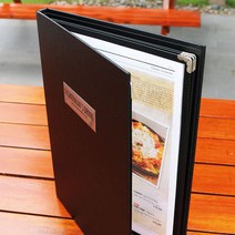 우리메뉴 A4 블랙체크 가죽 카페메뉴판, 블랙체크 A4 메뉴판