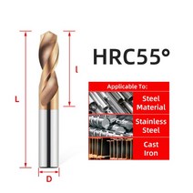 CNC 55 카바이드 드릴 비트 하드 메탈 텅스텐 스틸 트위스트 금속 가공 선반 드릴링 도구 1.0-20.0mm, [167] 17.5mm, [01] HRC55