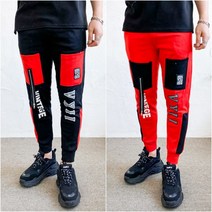 슈프림 앞 포켓 지퍼 디테일 투톤 조거 팬츠 추리닝 바지