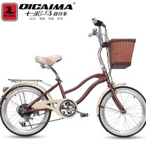 접이식 자전거 초보자 여성, 24인치, 브라운