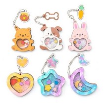 D DIY 열쇠고리 1개 키링 나무 쉐이커 만들기 6종 택1 미술놀이, 달