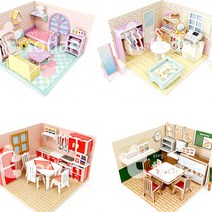 [몽파] 페이퍼 조립 미니어쳐 DIY 4종, 주방