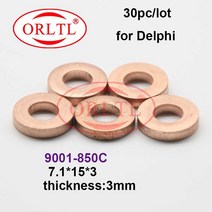 자동차 연료공급 부품 30pc ORLTL 9001-850C 인젝터 와셔 심 구리 링 가스켓 9001 850C 두께 7.1*15*3 3mm, 01 9001-850C