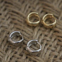 MOOLDN 14k 귓볼 미니 링귀걸이 실버925 은침 이어커프 (2type)
