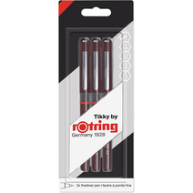 로트링 rOtring 티키 그래픽 파인라이너펜 세트 0.1mm 0.3mm 0.5mm(3개), 1  팩 Fineliner Set Blister