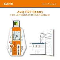 온도기록계Elitech LogEt 1TH 온도 및 습도 데이터 로거 일회용 백신용 기록기 PDF 보고서 USB 포트 160, 한개옵션0