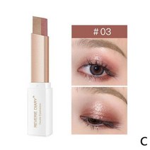 2 In 1 더블 컬러 글리터 섀도우 스틱 방수 그라데이션 스테레오 섀도우 팔레트 바이 컬러 쉬머 뷰티 메이크업 도구, [03] C, 03, 1개